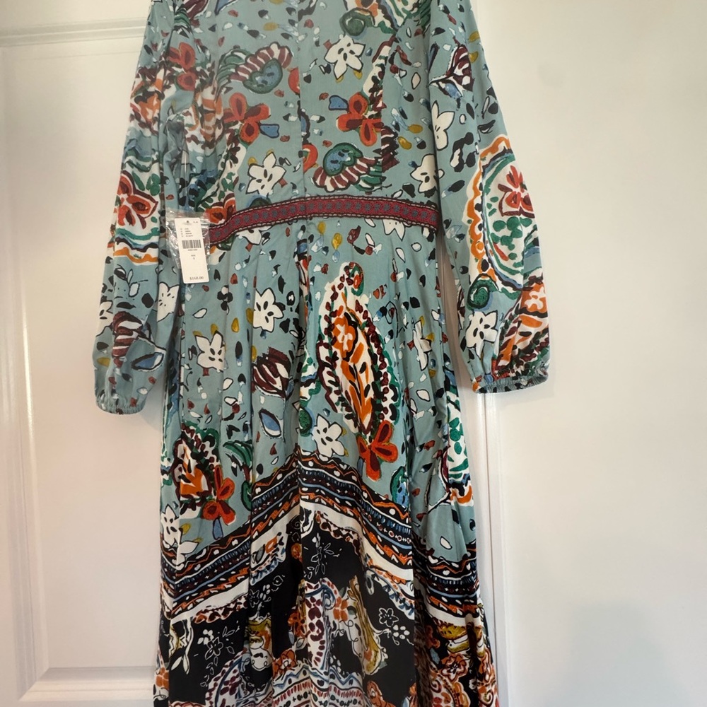 Anthro Akemi + Kim Beaded Embroidery Rayon Dress Multi Color Sz 4 NWT - Picture 10 of 10